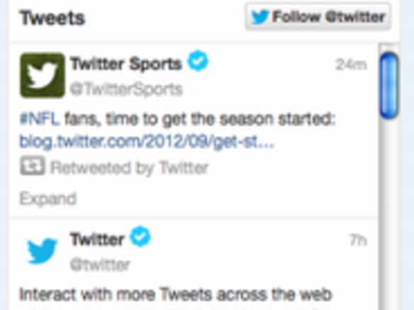 Twitter、ウェブサイト向けに「埋め込みタイムライン」ツールを公開