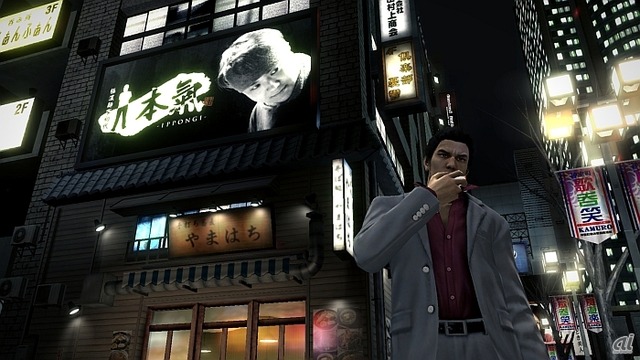 ゲーム中に表示される極濃麺家初代 一本氣の看板。