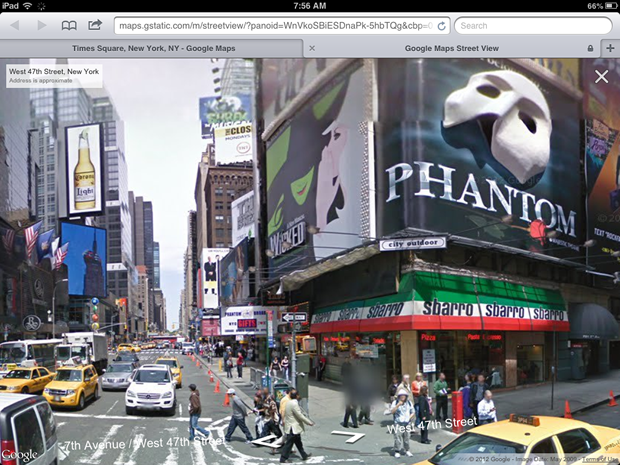 Google MapsのStreet Viewで表示したタイムズスクエア