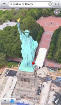 ニューヨークにある自由の女神の3D表示はiOS 6公開後に追加された。