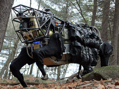 　ロボットの殿堂の研究部門の候補者でまず紹介するのは、ぞっとするほど奇妙なBoston Dynamicsの「BigDog」だ。2005年に軍隊のための自動装備運搬装置として開発されたBigDogは、「AlphaDog」へと進化を遂げた。AlphaDogは、岩だらけの地形で400ポンド（約181kg）以上の荷物を運べる試作機だ。