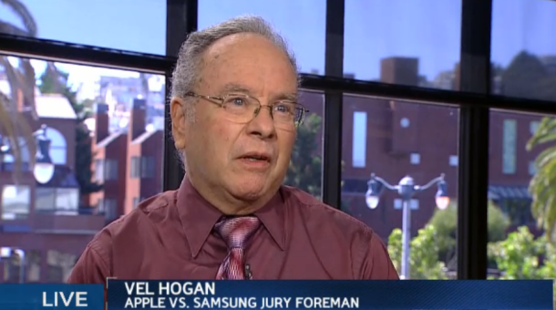 8月にBloomberg TVに出演した時のApple対サムスン裁判陪審員長Velvin Hogan氏