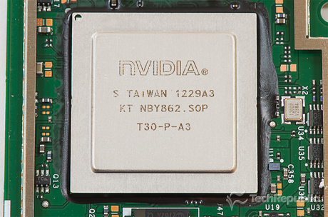 　NVIDIAのクアッドコアTegra 3システムオンチップ（SoC）「T30」。