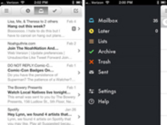「iOS」向け「Gmail」クライアントアプリ「Mailbox」レビュー--その魅力を探る