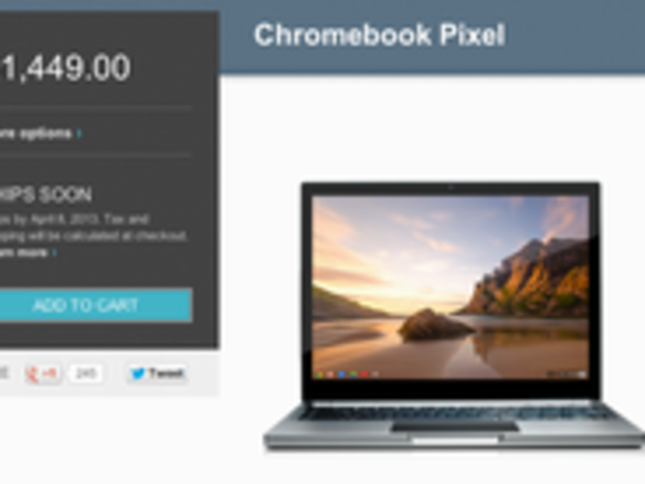 グーグル「Chromebook Pixel」LTE版、米国で4月8日までに出荷開始へ