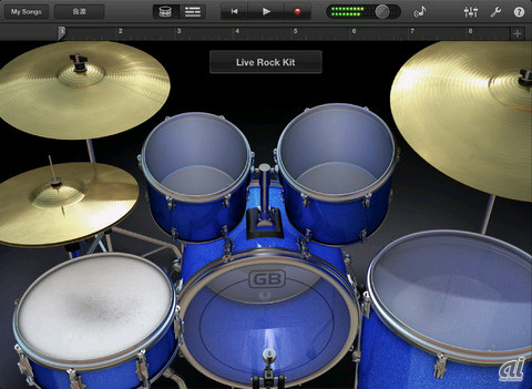 　「GarageBand」は、Macの楽器演奏アプリケーションとして知られるアップル製のアプリのiPad版だ。CMでは両手の指先でドラムを演奏しているが、ピアノやオルガン、ギターなども演奏できる。楽器に触ったことがない人でも楽しめる手軽さが特長で、iPad、iPhone、iPod touchをWi-FiまたはBluetoothでつないで、最大3人までの仲間とバンドセッションやバンドレコーディングを楽しめる。価格は450円（3月27日現在）。