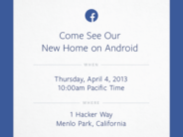 Facebook、「Android」関連製品の発表会を開催へ--メディアに招待状