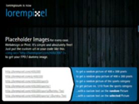 ［ウェブサービスレビュー］ジャンルを指定してフリー素材からダミー画像を作れる「lorempixel」