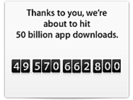 アップル「App Store」の500億DLプロモーションにアプリメーカーが便乗