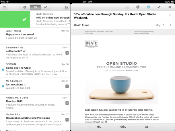  iPad向けの新しいMailbox 