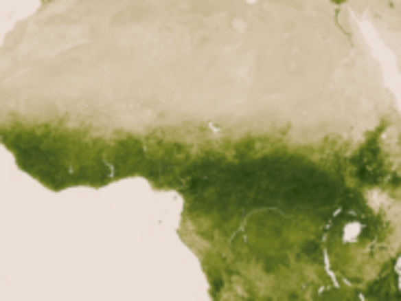「Suomi NPP」衛星が捉えた緑の地球--世界の植物分布を示す緑地画像