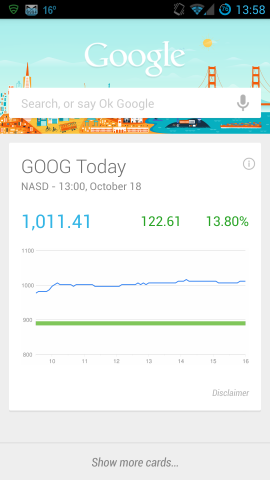 Google株価は米国時間10月18日、予測を上回った第3四半期決算を受け、1000ドルを初めて突破した。