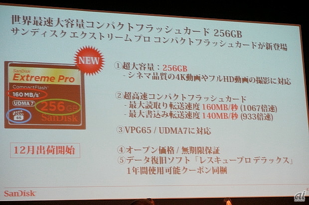 「256GB サンディスク エクストリーム プロ コンパクトフラッシュカード」