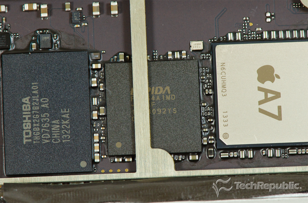 　エルピーダメモリの1GバイトのLPDDR3 SDRAM。