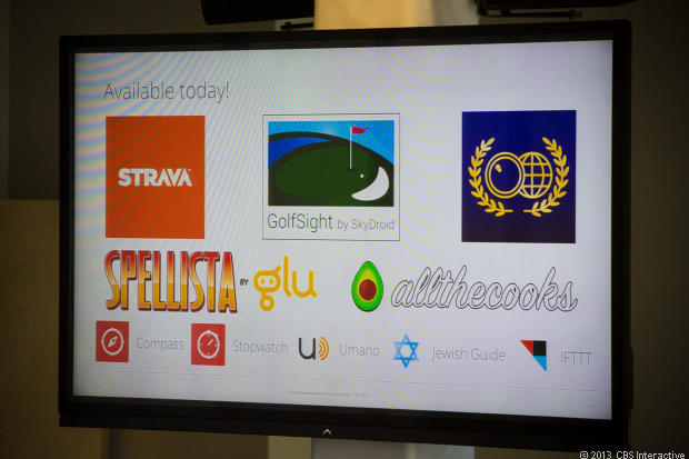 　開発者パートナーによる展示としては、エクササイズアプリの「Strava」、「GolfSight by SkyDroid」「Word Lens」、Gluによる「Spellista」、料理アプリの「Allthecooks」などがある。