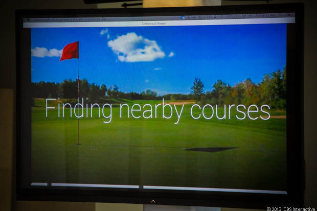 　SkyDroidによるGolfSightアプリを使って、最寄りのゴルフコースを検索する。