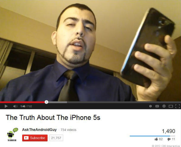 Phone 5sを批判する動画でのRicky Perez氏