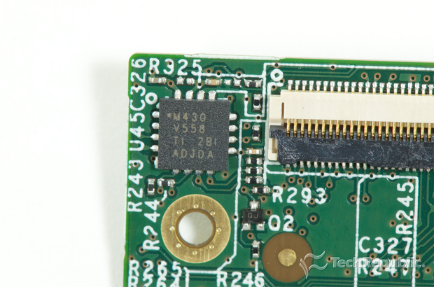 　Texas Instruments製の超低電力マイクロコントローラ「MSP430」。
