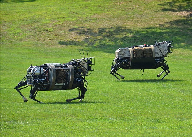 　ここで紹介する写真は、米国防高等研究計画局（DARPA）提供の「Legged Squad Support System（LS3）」の写真だ。これらのロボットは現在、米陸軍と海兵隊によるテストが進められており、実際に群れをなして歩く日も近いかもしれない。