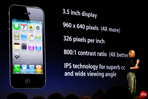 　iPhone 4の「Retina Display」は今見ても素晴らしく、競合製品のはるか先を行っていた。
