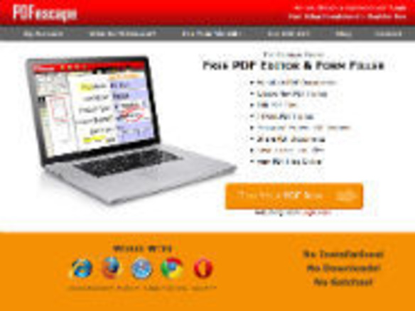 ［ウェブサービスレビュー］日本語テキストがオンラインで記入できる高機能PDF編集ツール「PDFescape」