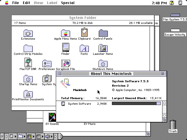 　「System 7.0」は、1991年5月13日にApple Macintosh向けにリリースされた。以前は利用できなかったか、オプションの拡張機能であった数多くのシステムアップデートが含まれていた。