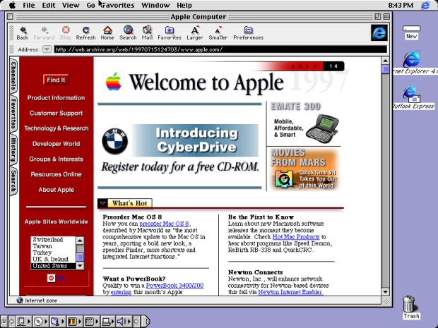 　1998年1月19日にリリースされた「Mac OS 8.1」は、「Motorola 68000」ファミリのプロセッサを搭載したMacintoshコンピュータ上で動作する、最後のバージョンだった。

　Mac OS 8.1は、「HFS Plus」ファイルシステムフォーマットをサポートしていた。このフォーマットでは、より大きなファイルサイズと、長いファイル名の両方をサポートしており、使用するブロックサイズは小さくなった。これによって、大容量のドライブ上のスペースをより効率的に利用していた。
