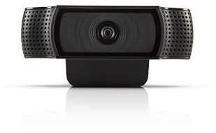 　HDウェブカメラは、Carl Zeiss製レンズや低光量時の自動補整機能を備えており、帯域に応じて解像度を自動変更する。