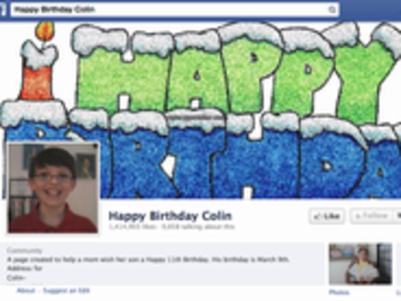 友達がいない息子に誕生日メッセージを--Facebookページに190万人が共感