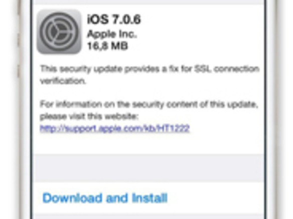 アップル、「iOS 7.0.6」を公開--SSL接続に関する問題を修正