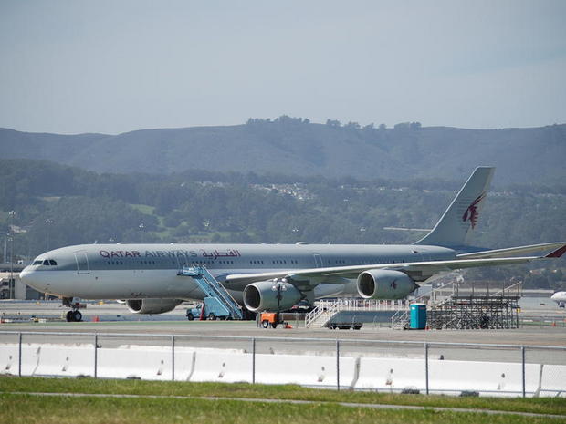 　Qatar Airwaysにはサンフランシスコ国際空港発着便はないが、同社の「Airbus A340」の1機が離れた区域に駐機されていた。
