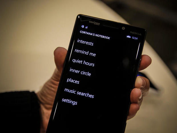 　CortanaのNotebookセクションが記録しているもののトップ階層を表示している。