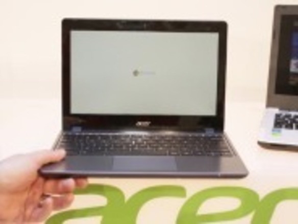 エイサー、新PCや「Core i3」搭載「Chromebook」を発表--ウェアラブルバンドも披露