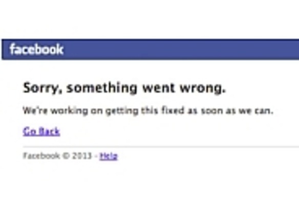 Facebook、世界中で約30分間ダウン--現在は「100％復旧」