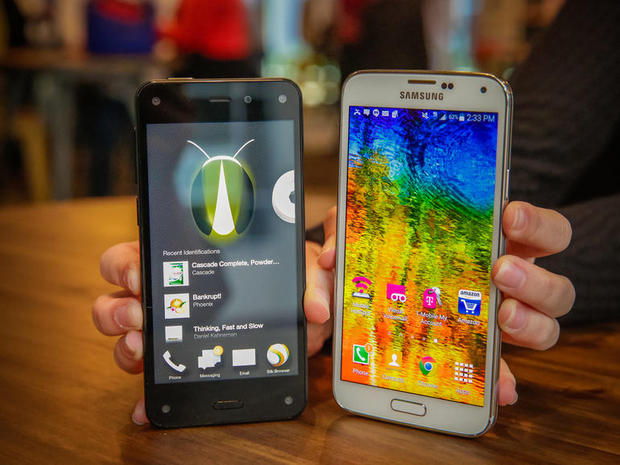 　これはFire Phoneの4.7インチ画面とサムスンの「GALAXY S5」の5.1インチ画面を比較した写真だ。