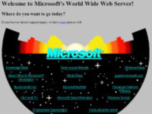 マイクロソフト、1994年開設当時のホームページを再現