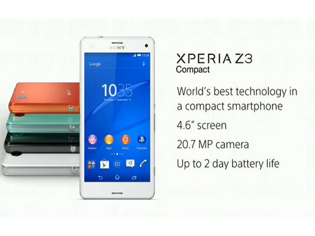 「Xperia Z3 Compact」

　もし、よりコンパクトなスマートフォンを必要としているならば、Xperia Z3 Compactがある。同端末は、Xperia Z3の機能をより小型の4.6インチディスプレイ採用の筐体に収めている。Z3モデルすべては「PlayStation 4」のワイヤレスディスプレイとして機能する。
