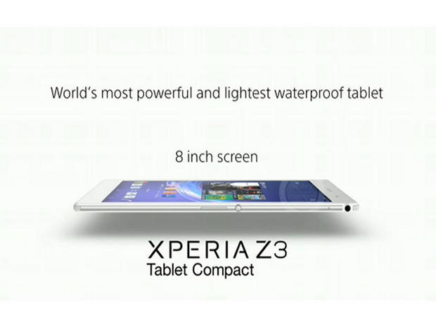 「Xperia Z3 Tablet Compact」

　Xperia関連の発表はスマートフォンだけではない。Xperia Z3 Tablet Compactは、2.5GHzクアッドコアCPUと8メガピクセルカメラと8インチ1080pディスプレイを搭載している。
