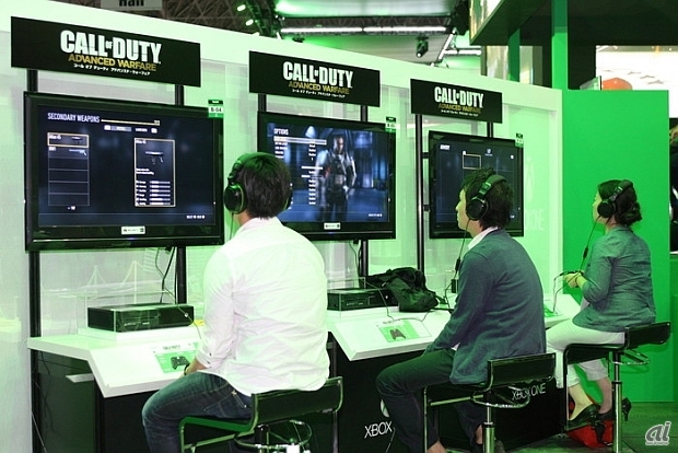 　「Call of Duty: Advanced Warfare」は、日本マイクロソフトブースのみで展示されている注目タイトル。
