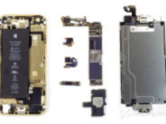 分解 Iphone 6 4 7インチ画面を搭載したアップル製端末の内部 Cnet Japan