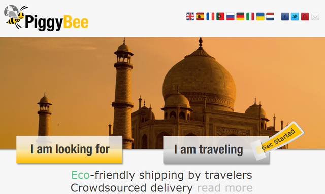 PiggyBee：旅行者によるクラウドソース型配送サービス

　PiggyBeeは、旅行者と、同じ目的地に物を送りたい人とをつなぐクラウドソース型の配送サービスだ。送りたい物があるユーザーは、送る物や旅行者に提供するリワード（空港までの送迎や食事、イベント、市内観光など）をPiggyBeeのサイトに投稿する。旅行者は、受けたいリワードと行きたい場所を投稿する。