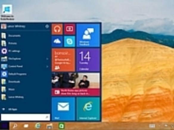 動画で見る「Windows 10」の新しいスタートメニュー--最新テクニカルプレビュー版より