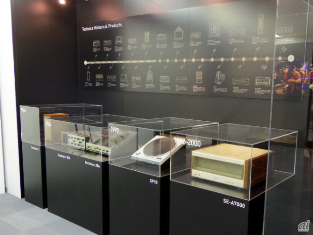 　テクニクスブースでは、歴代の名機が展示されているほか、隣のブースではR1、C700シリーズのカットモデルも見られる。