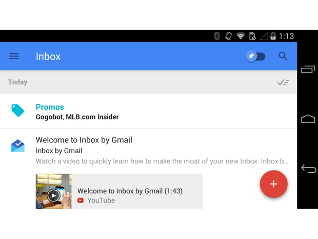 　Googleは米国時間10月22日、電子メールに対する新しいアプローチとして「Inbox」と呼ばれるアプリを発表した。同アプリは、「iOS」と「Android」向けに提供される。ここでは同アプリを画像で紹介する。

　ユーザーの受信箱には、個別のメッセージとともに「Bundles」と呼ばれるテーマ別のメッセージグループがある。

関連記事：グーグル、新メールアプリ「Inbox」を招待制でリリース
