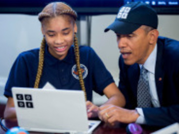 オバマ大統領、中学生らとJavaScriptコーディングを体験--「Hour of Code」イベントで