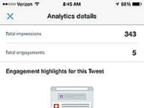 Twitter、iPhone向けに「Tweet Analytics」の機能をリリース