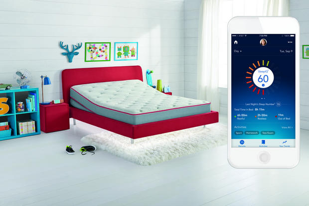 Sleep NumberのSleepIQ

　Sleep Numberの「SleepIQ」は子供がよく眠れるようにするためのものだ。成長期の体に合わせて設計されているだけでなく、モバイルアプリにはお化け検知器まである。