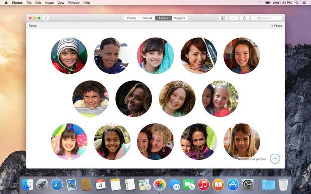人々の表示

　iPhotoユーザーはご存じの通り、「Faces」機能は画像に写っている人々を集めてグループ化し、探しやすくする。
