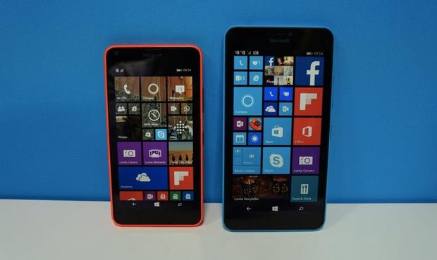 　Lumia 640（左）は、5.7インチの「Microsoft Lumia 640 XL」よりも小さい。

関連記事：MS、5.7インチ「Lumia 640 XL」を発表--300ドル以下で高性能な「Windows Phone」端末