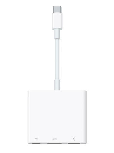 Appleの79ドルするUSB-C Digital AV Multiport Adapterを使うと、HDMI対応ディスプレイや今日あるPCに搭載のType A USBコネクタに接続しながら、マシンの充電が可能だ。